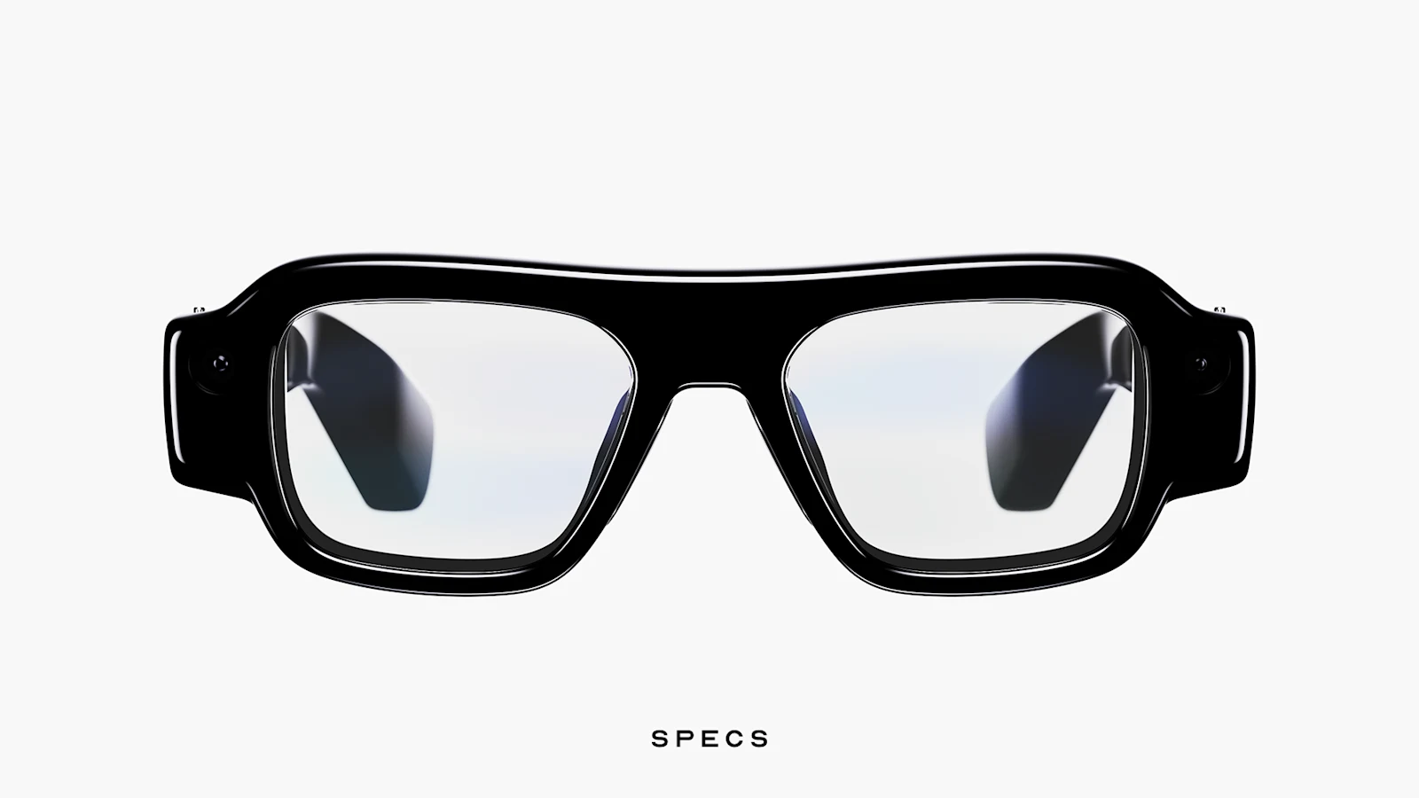 Snap Specs augmented reality glasses, front view of the 52mm frame