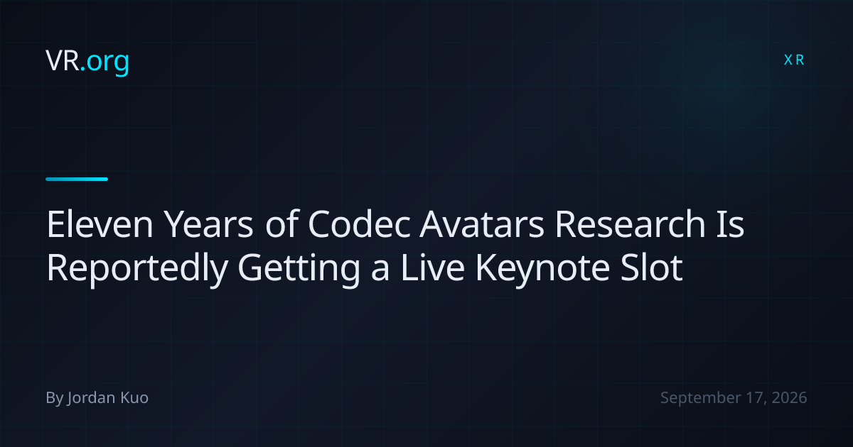 Eleven Years of Codec Avatars Research Is Reportedly Getting a Live ...
