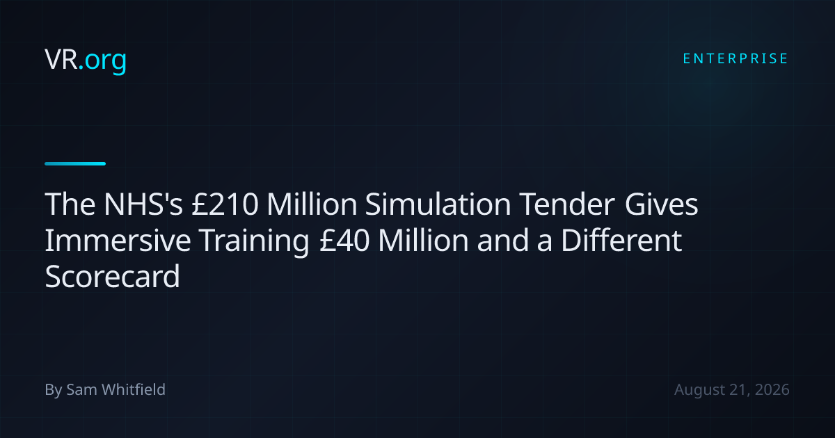 The NHS's £210 Million Simulation Tender Gives Immersive Training £40 ...