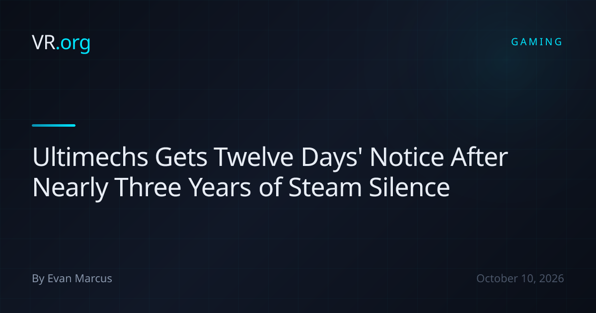 Ultimechs Gets Twelve Days' Notice After Nearly Three Years of Steam ...